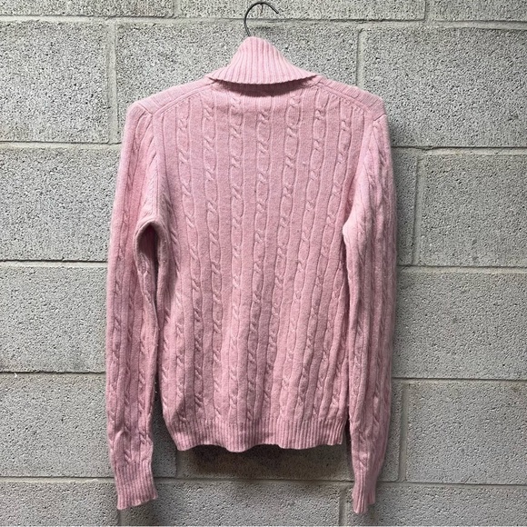 J. Crew Pink Wool Cabled Turtleneck - Picture 6 of 8